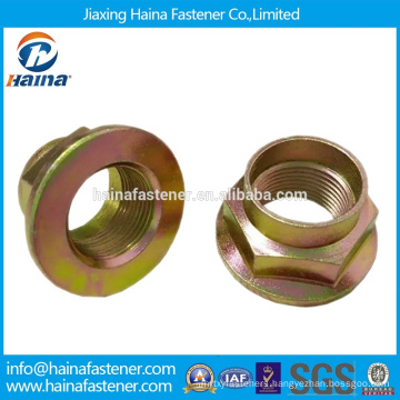 DIN 6923 Made in China in Stock YZP/ Color Zinc Plated Steel Flange Nut